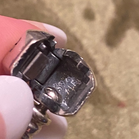 Pandora Charm Bracelet Authentic 7inch with three pandora charms - Picture 3 of 6